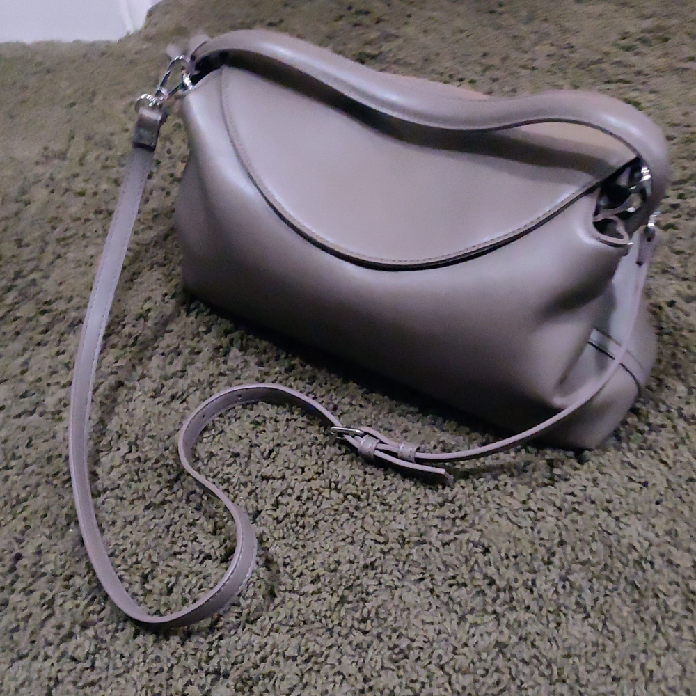 BCBGmaxazria Gray Women Crossbody Top handle Vegan Leather Bag